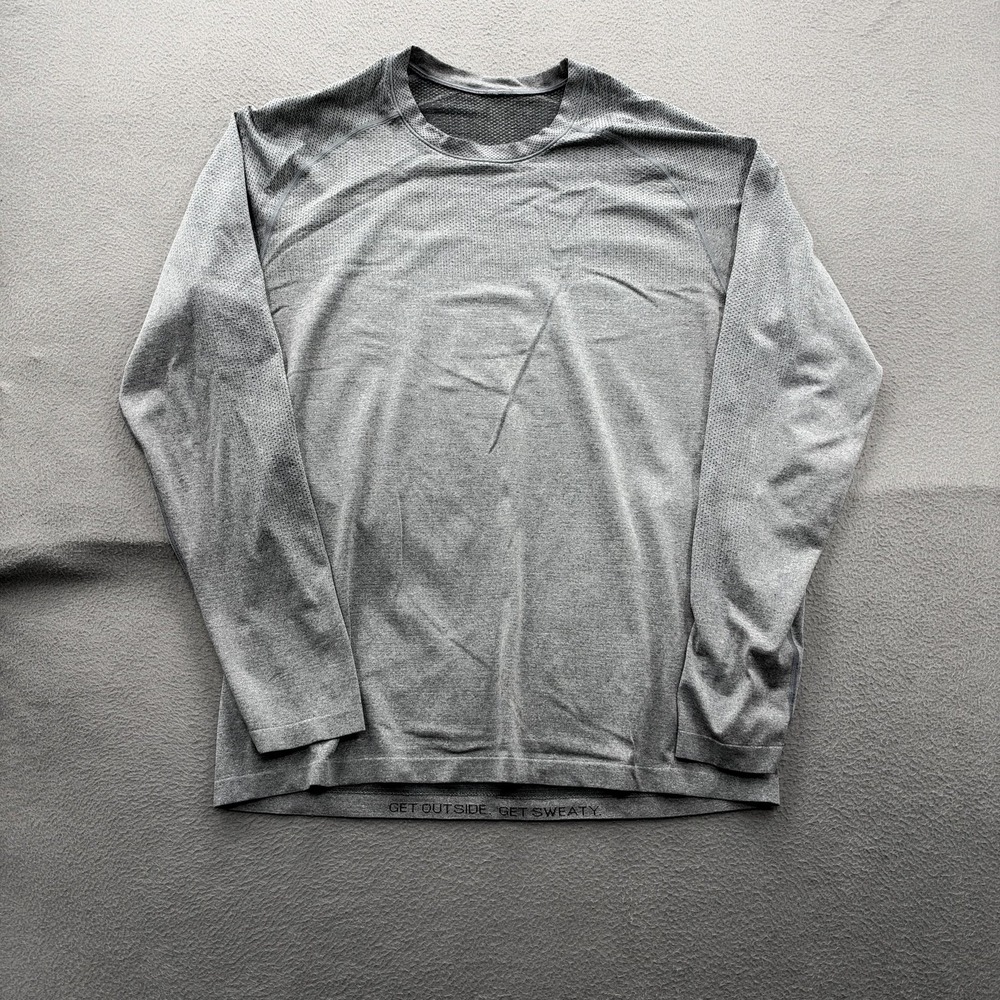 Lululemon Shirt Mens Large Gray Long Sleeve Get Outside Get Sweaty Athletic Top